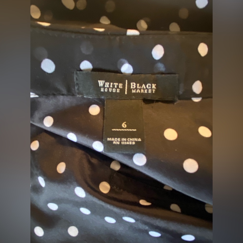 White House Black Market Polka Dot Dress Black Size 6 - Picture 4 of 5